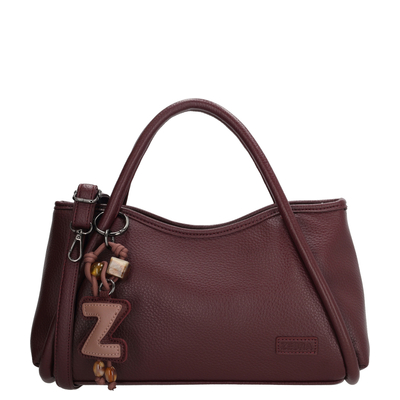 Zebra Trends Sofie Handtasche - abnehmbarer Schulterriemen - bordeaux