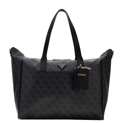 Guess Latona Weekendtas 50 cm - 35 liter - afneembare schouderriem - 50x33x21 cm - coal logo