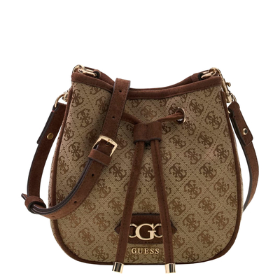 Guess Samantha Mini Crossbod Schoudertas latte logo/brown