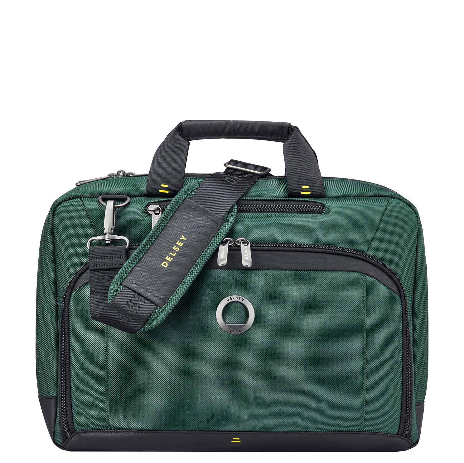 Delsey DLC Pro Laptop Schoudertas - 15" laptopvak - olijf schoudertas heren