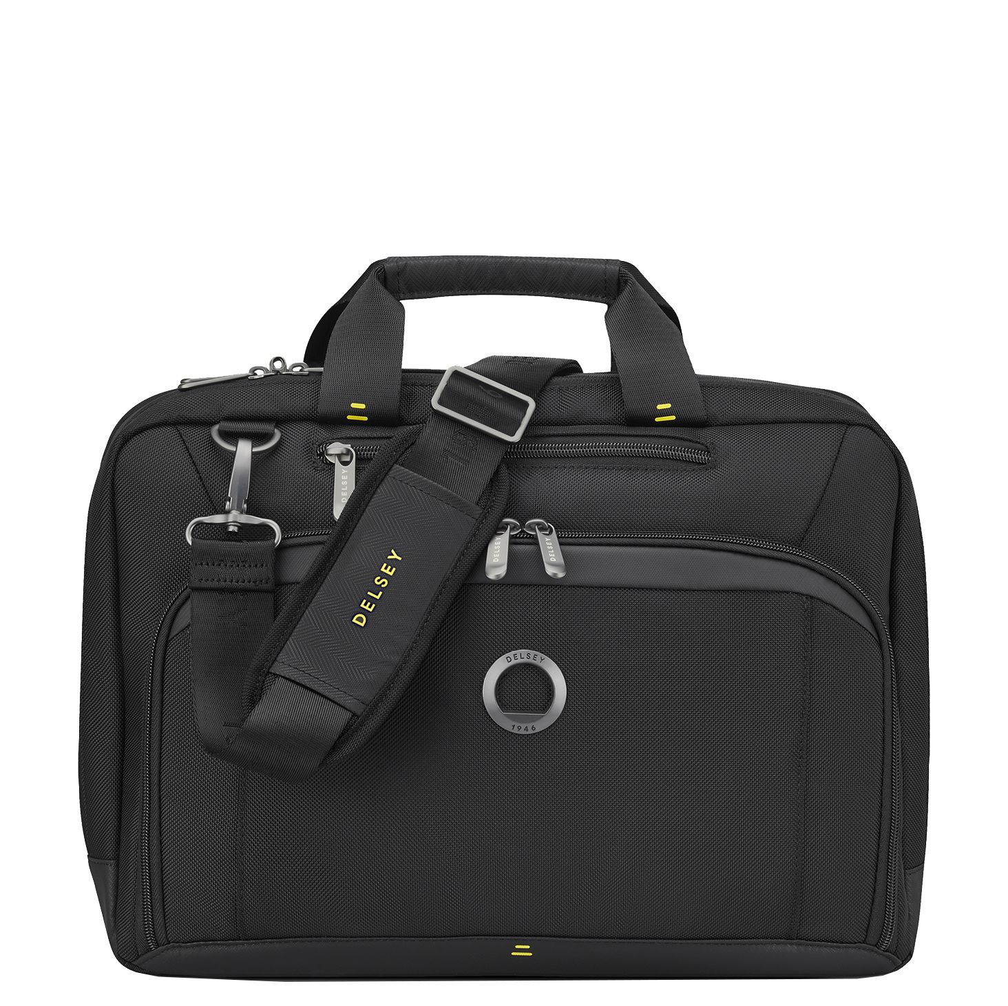 Delsey DLC Pro Laptop Schoudertas - 15" laptopvak - zwart schoudertas heren