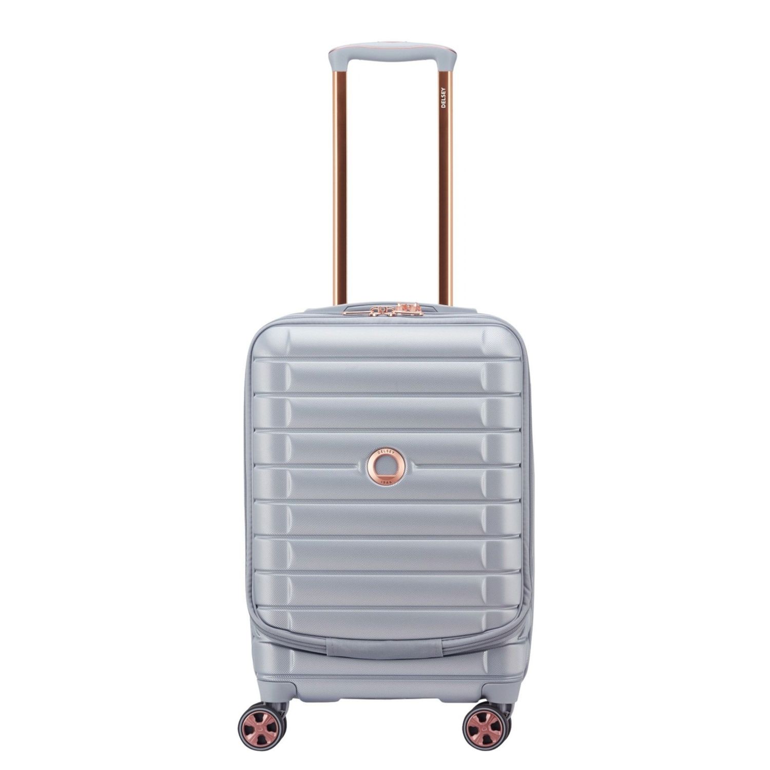 Delsey Shadow 5.0 Handbagage Business Trolley - 55 cm - Uitbreidbaar 36/41 liter - 55x35x25/28 cm - platinum hardcase koffer