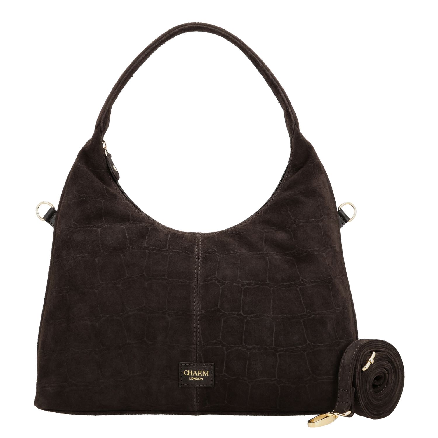 Charm London Cairo Schoudertas - afneembare schouderriem - donkerbruin damestas