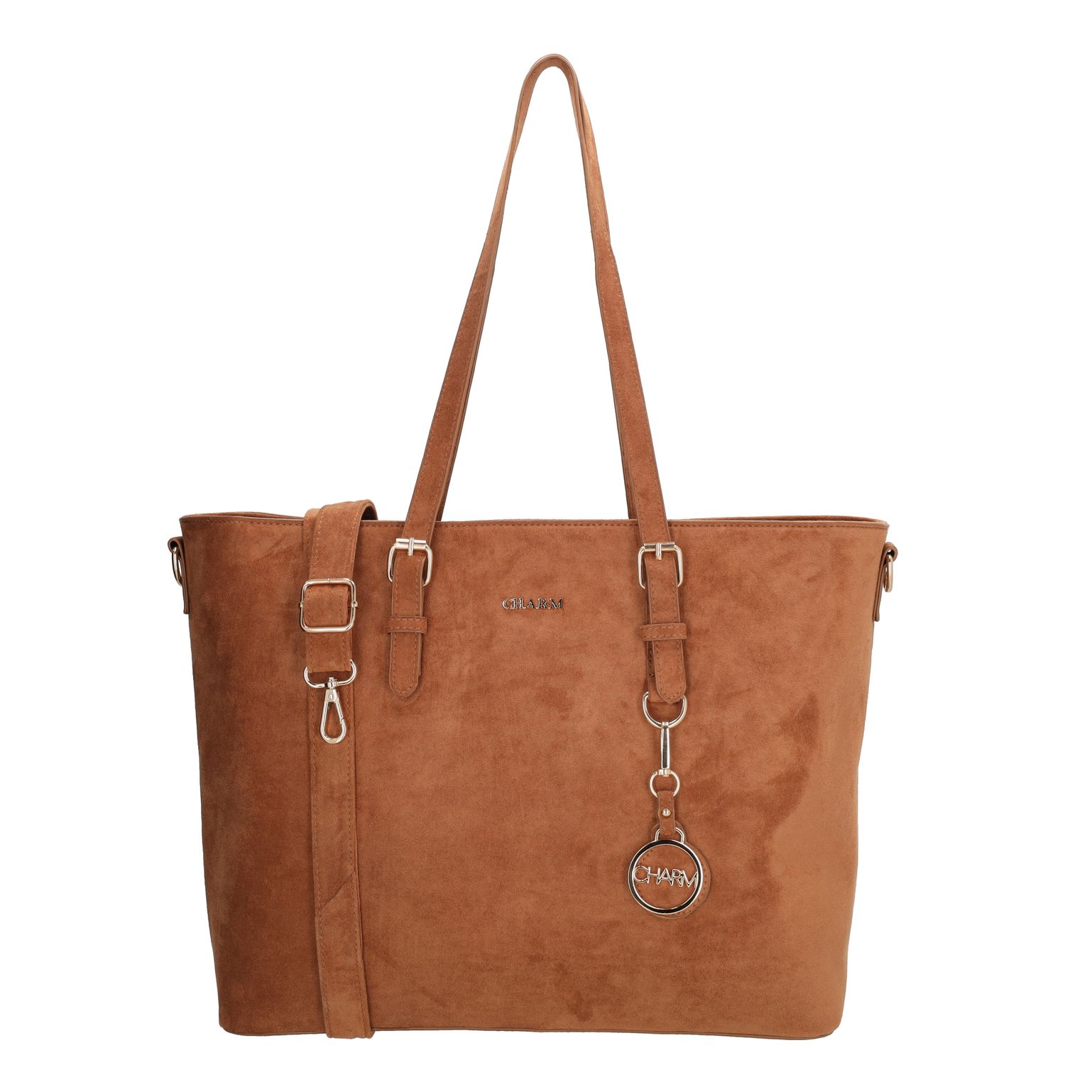 Charm London Las Vegas Shopper - 15.6" laptopvak - afneembare schouderriem - cognac damestas