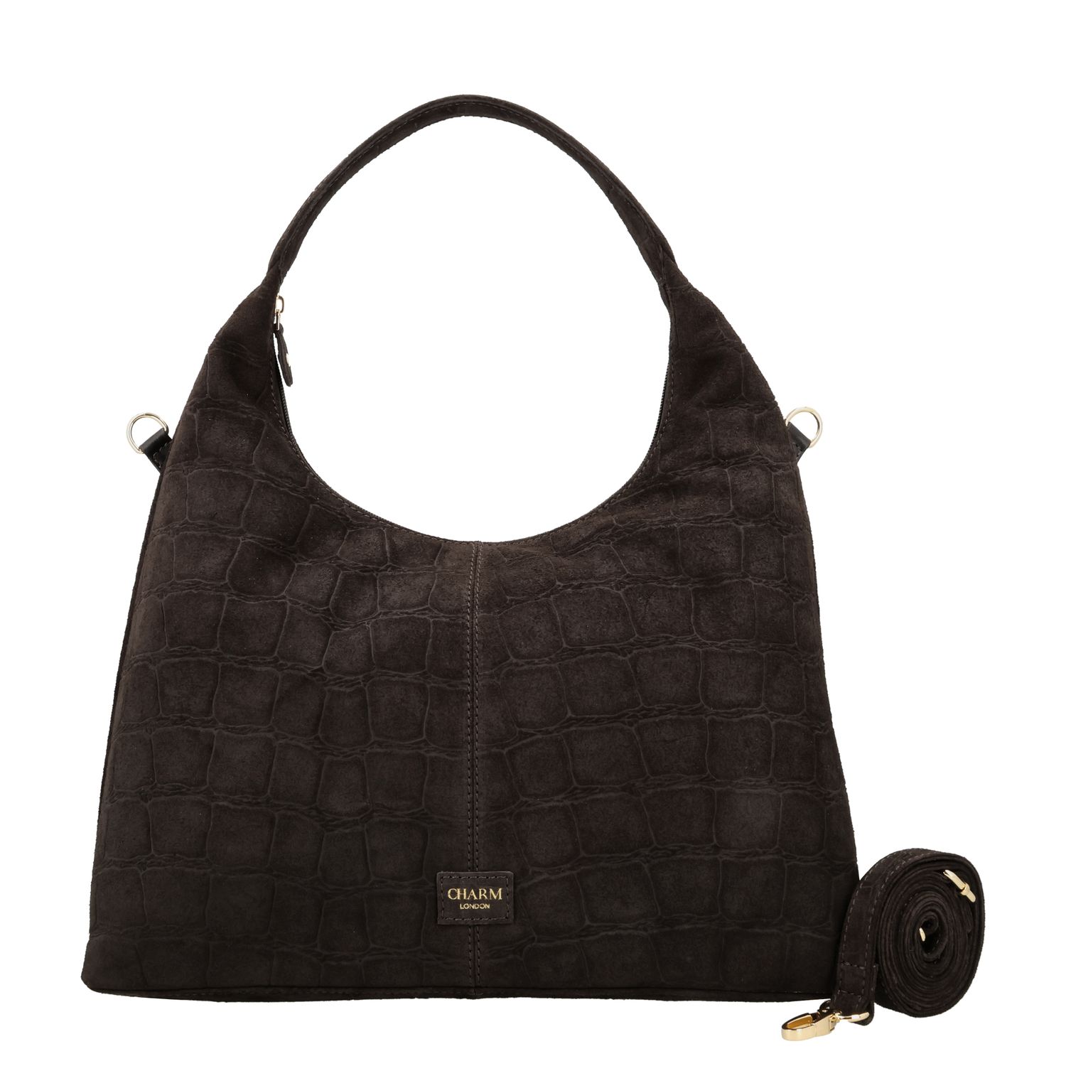Charm London Cairo Shopper - afneembare schouderriem - donkerbruin schoudertas dames