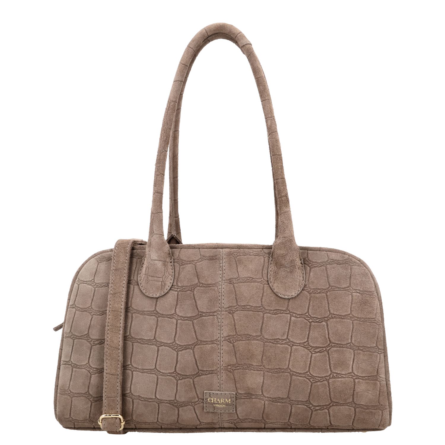 Charm London Cairo Schoudertas - afneembare schouderriem - donkertaupe damestas