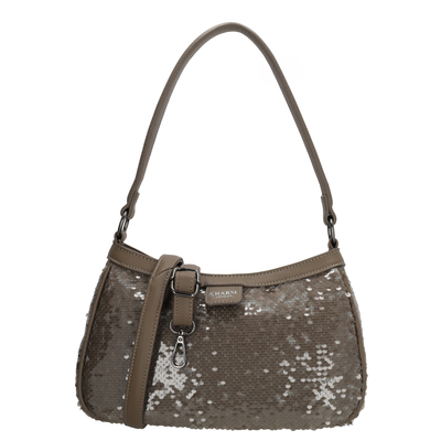 Charm London Las Vegas Handtasche - abnehmbarer Schulterriemen - taupe