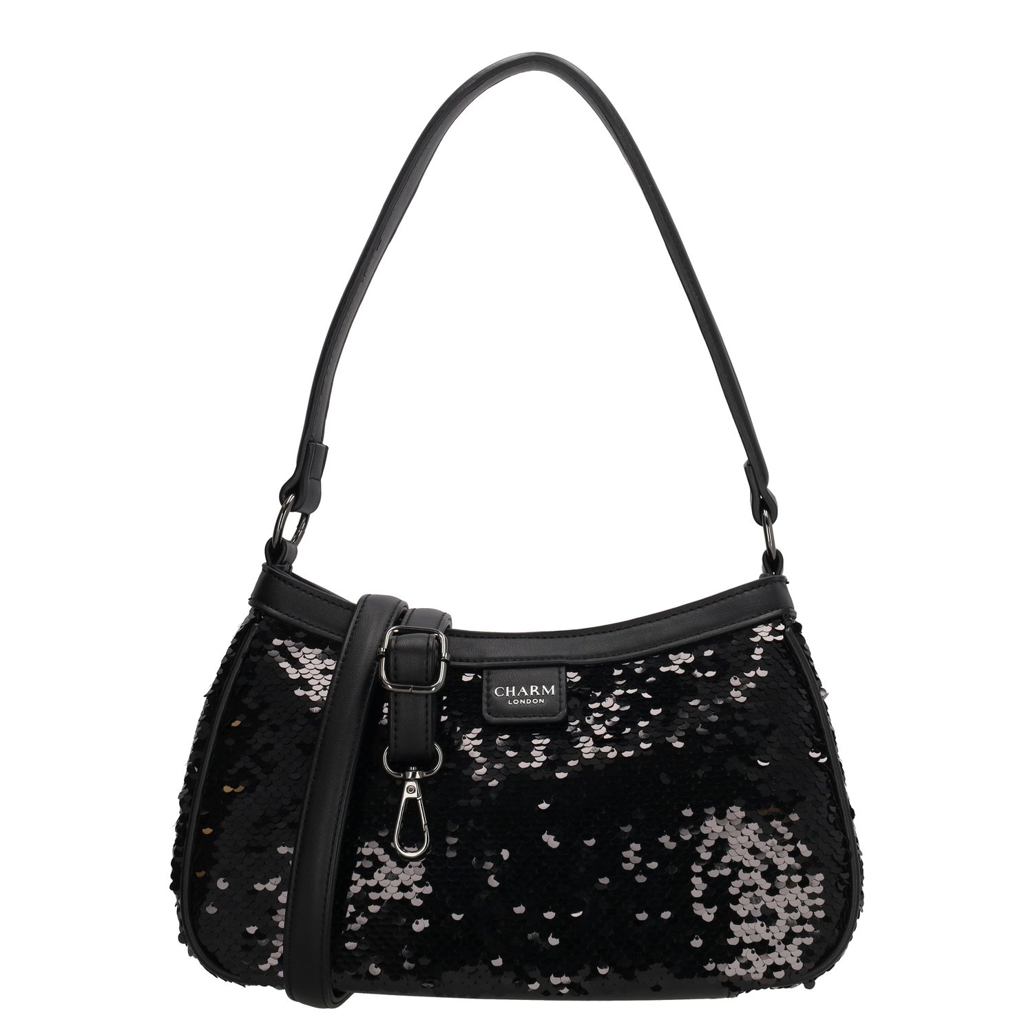 Charm London Las Vegas Handtas - afneembare schouderriem - zwart damestas