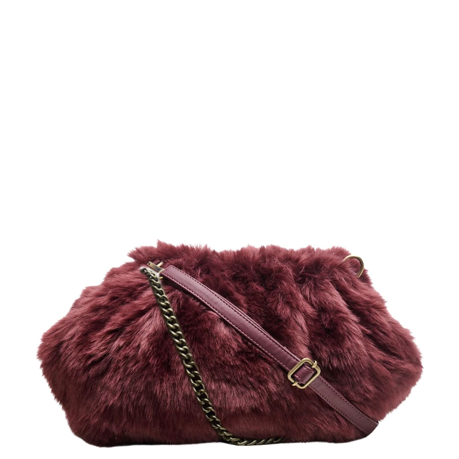Chabo Fake Fur Freddie Schoudertas bordeaux damestas