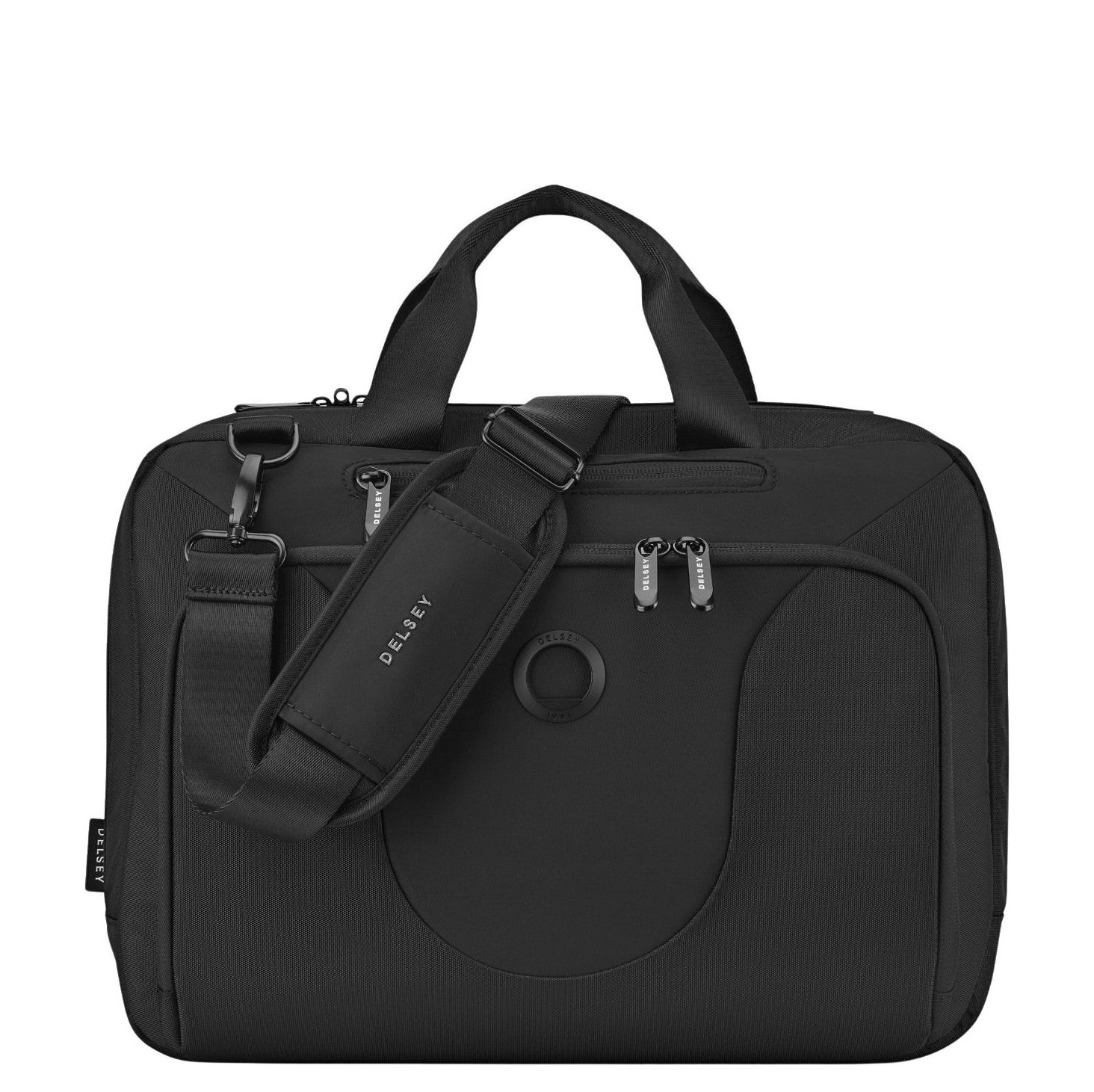 Delsey DLC 2.0 Laptop Schoudertas - 15.6" laptopvak - zwart schoudertas heren