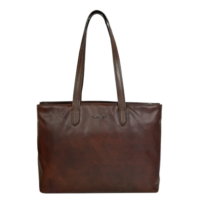 Plevier Burbidge Shopper - 16" laptopvak - afneembare schouderriem - bruin