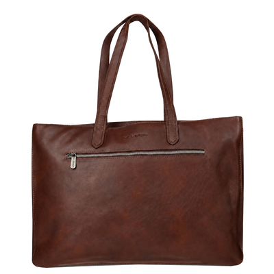 Plevier Power Livingstone Dames Laptop Schoudertas - 17" laptopvak - bruin