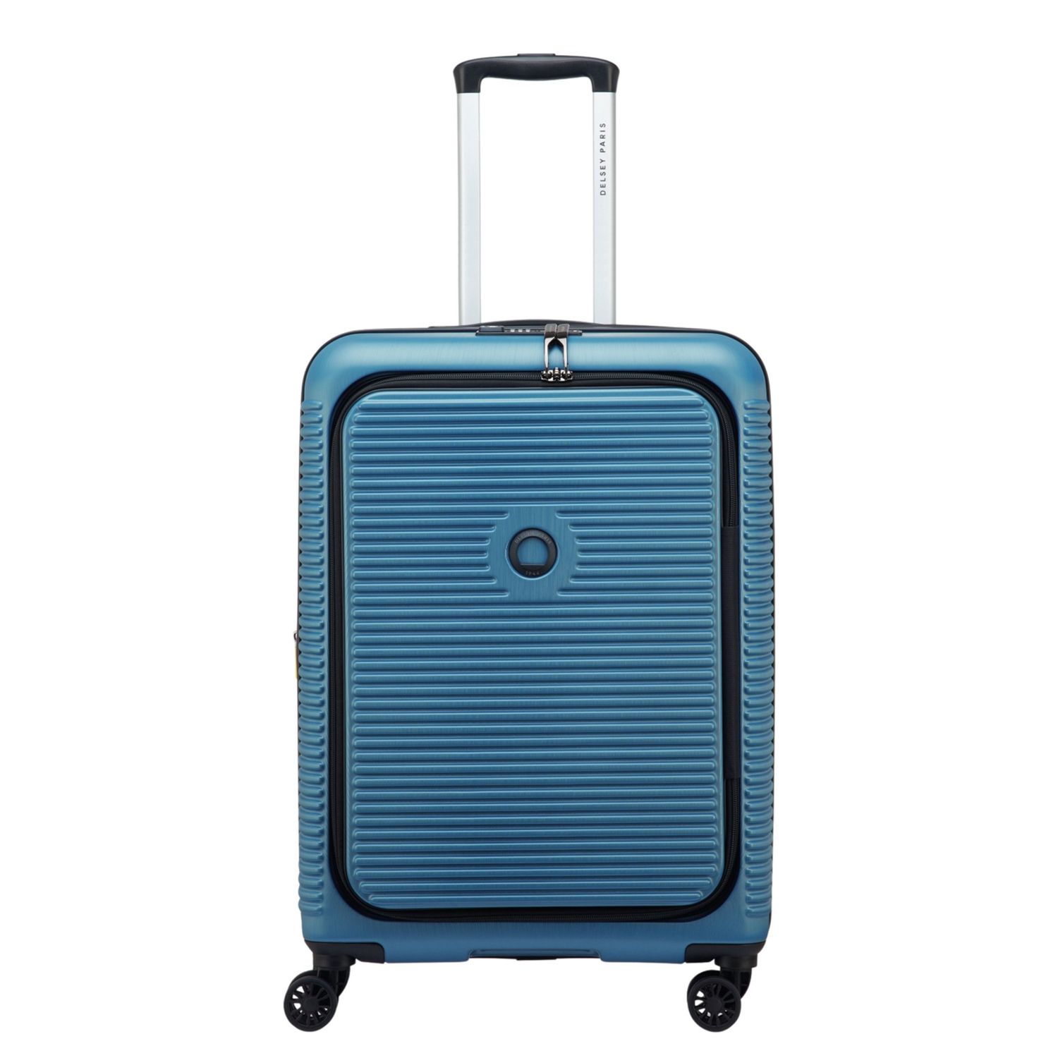 Delsey Freestyle Spinner 66 cm - met vooropening - Uitbreidbaar 69/75 liter - 66x45.5x28.5/31 cm - blauw hardcase koffer
