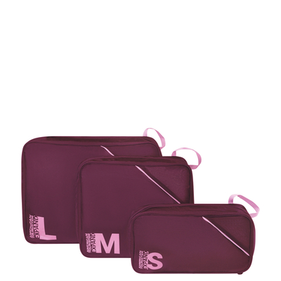 American Tourister Travel Accessories Packing Cubes Set S/M/L - iced berry