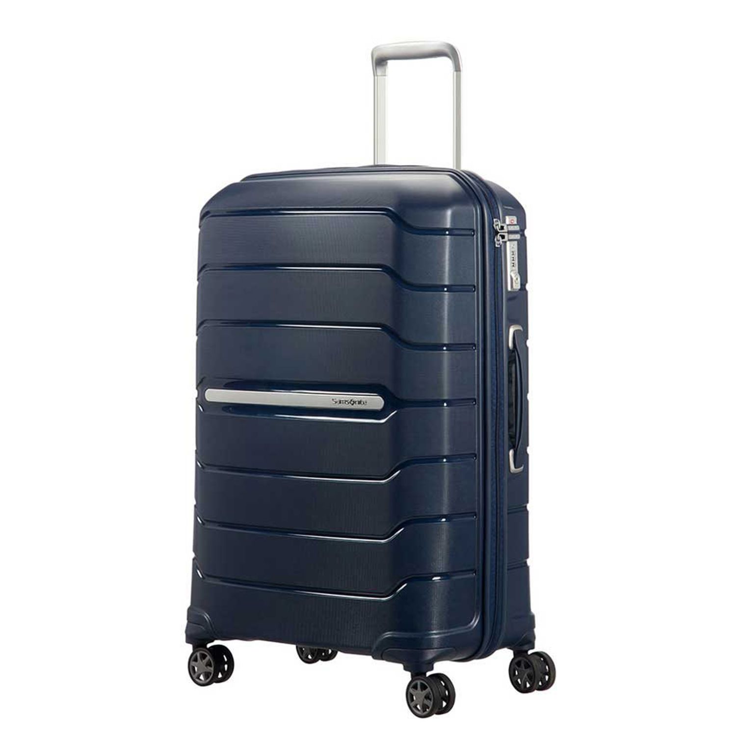 Travelbags Samsonite Flux Spinner 75 cm - Uitbreidbaar 99/111 liter - 75x52x31/35 cm - navy blue hardcase koffer aanbieding