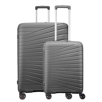 Travelbags The Vibe 2delige Kofferset - Handbagage + 75 cm - donker grijs