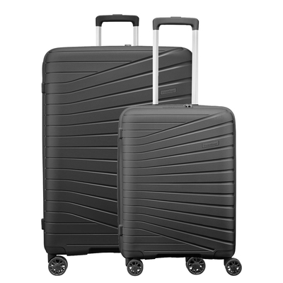 Travelbags The Vibe 2delige Kofferset - Handbagage + 75 cm - zwart