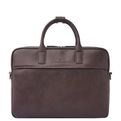 Castelijn & Beerens Specials Schoudertas - RFID bescherming - 15.6" laptopvak - mocca